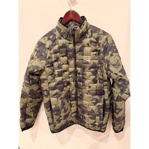 Mountain Hardwear Mens S Quilted Puffer Jacket Camo Insulated Full Zip Outdoor